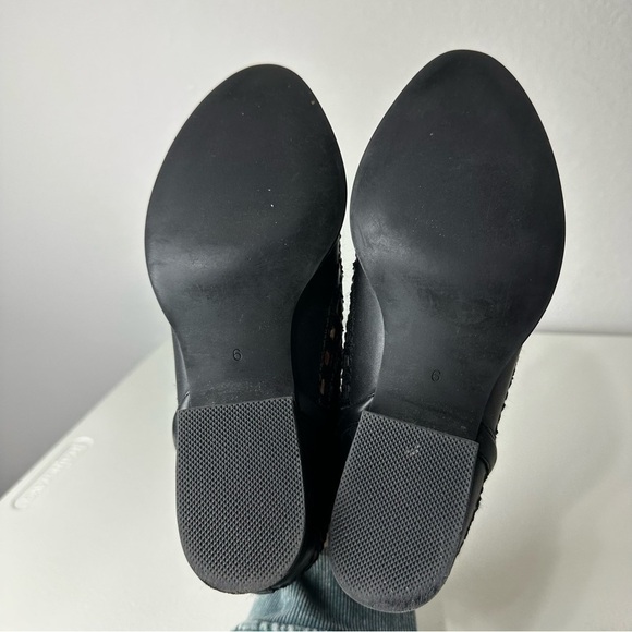 Jeffrey Campbell Black Suede Taggart Eyelet Booties Size 6 - Picture 4 of 7